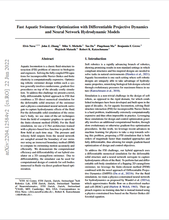 Fast Aquatic Swimmer Optimization with Differentiable Projective Dynamics and Neural Network Hydrodynamic Models