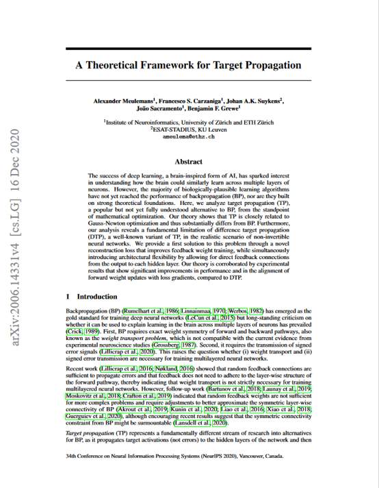 A Theoretical framework for Target Propagation.